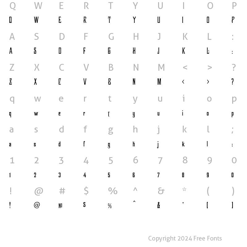 Character Map of LHFAmbrosia Regular