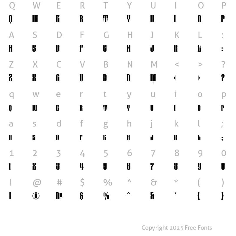 Character Map of LHFConclave FLAT