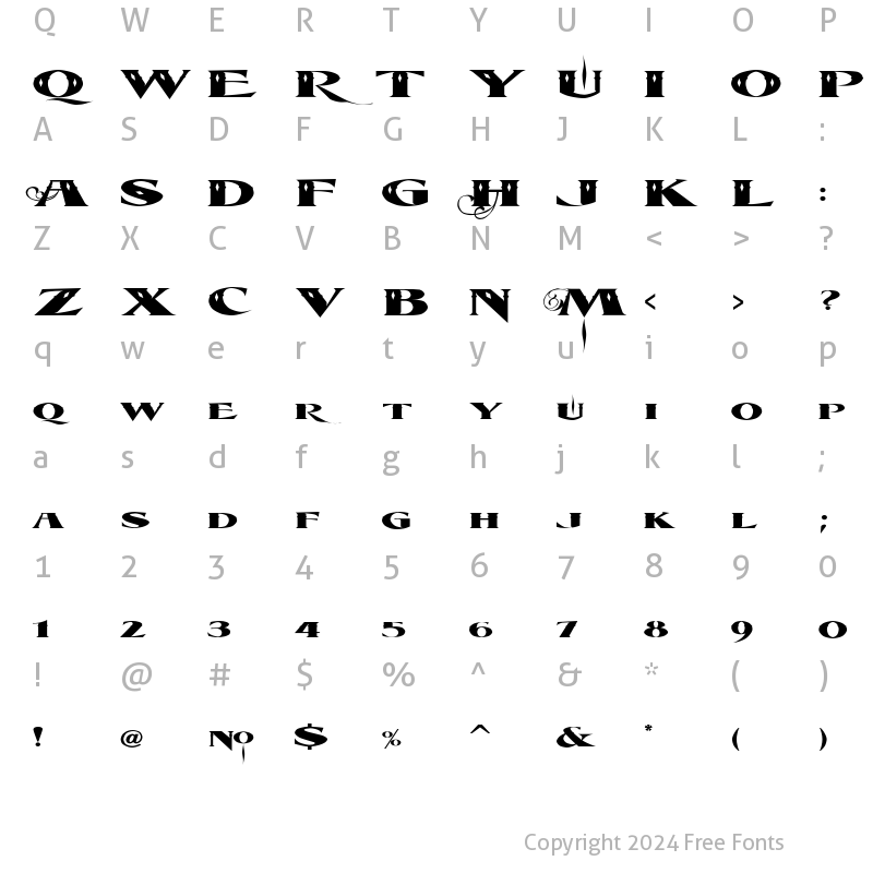 Character Map of LHFEquinox Regular