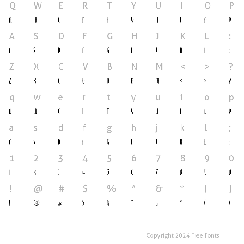 Character Map of LHFGypsy Regular