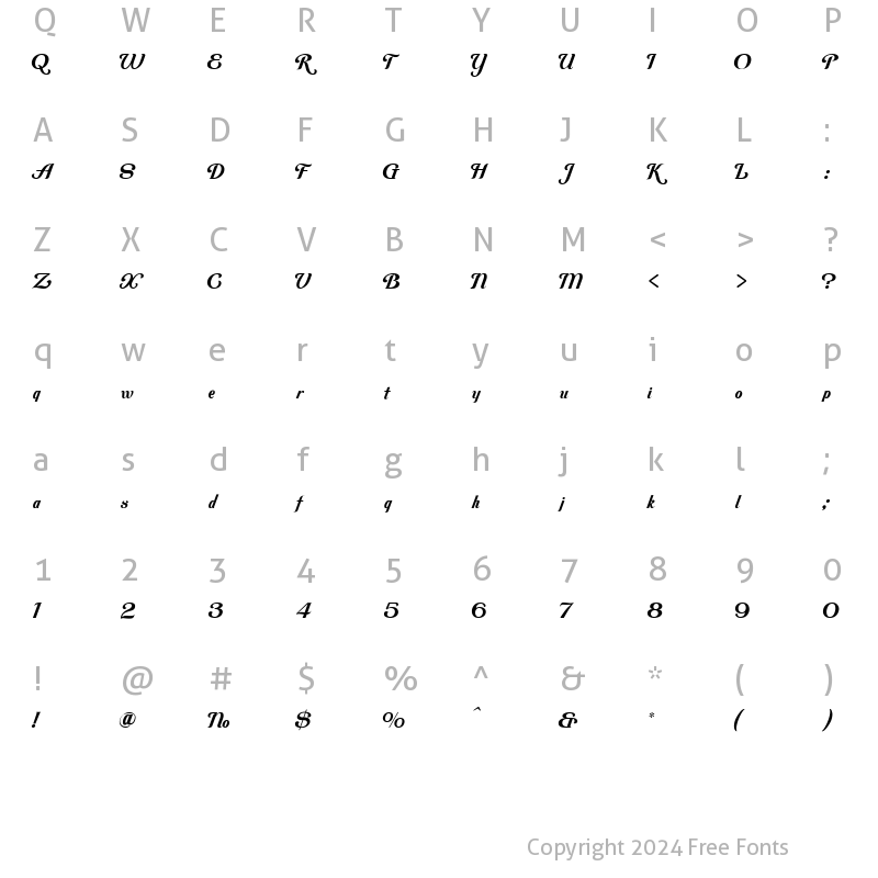 Character Map of LHFLabelle Medium