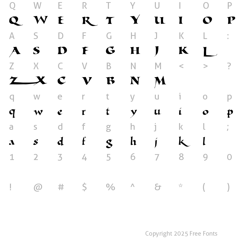 Character Map of LHFLisaRegular Medium