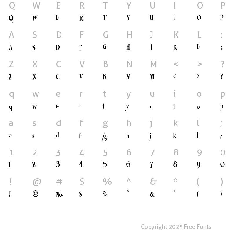 Character Map of LHFMisterKookyCOND Medium