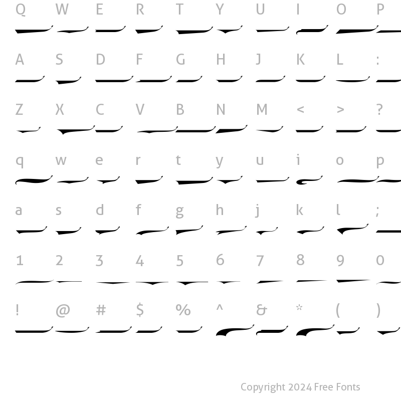 Character Map of LHFPilsner Swashes Medium