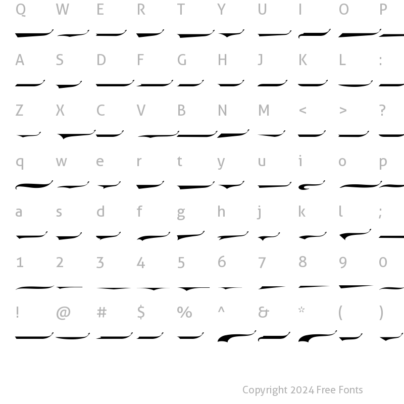 Character Map of LHFPilsnerSwashes Regular