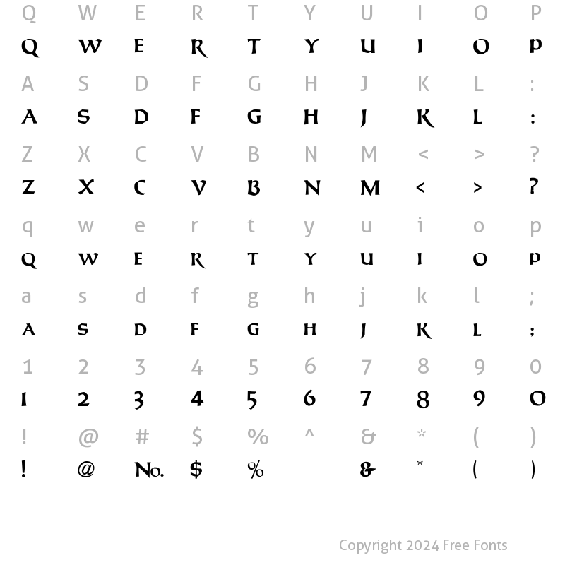 Character Map of LHFUncialCaps Medium