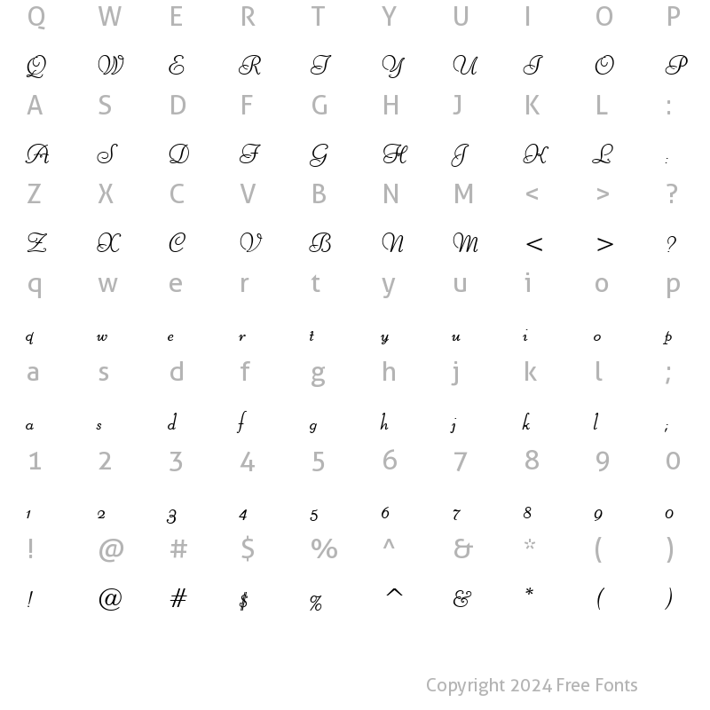 Character Map of Liberate Bold