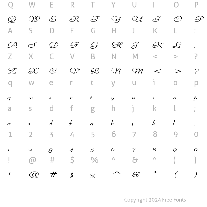 Character Map of Liberate Extended Bold