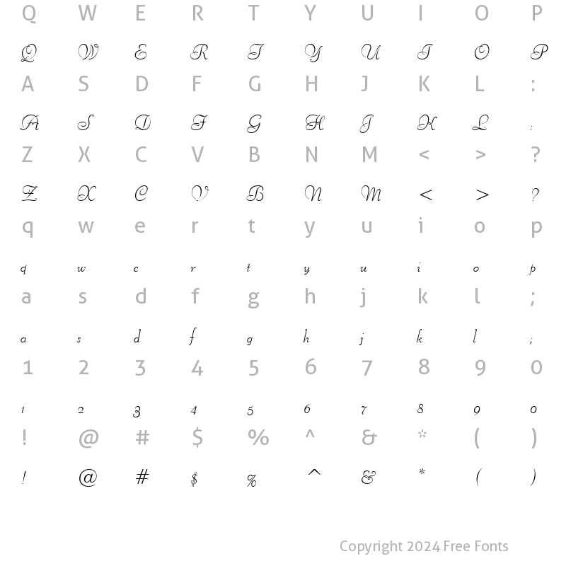 Character Map of Liberate Normal