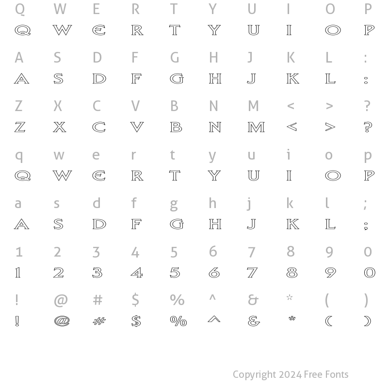 Character Map of Liberty Hollow Ex Regular