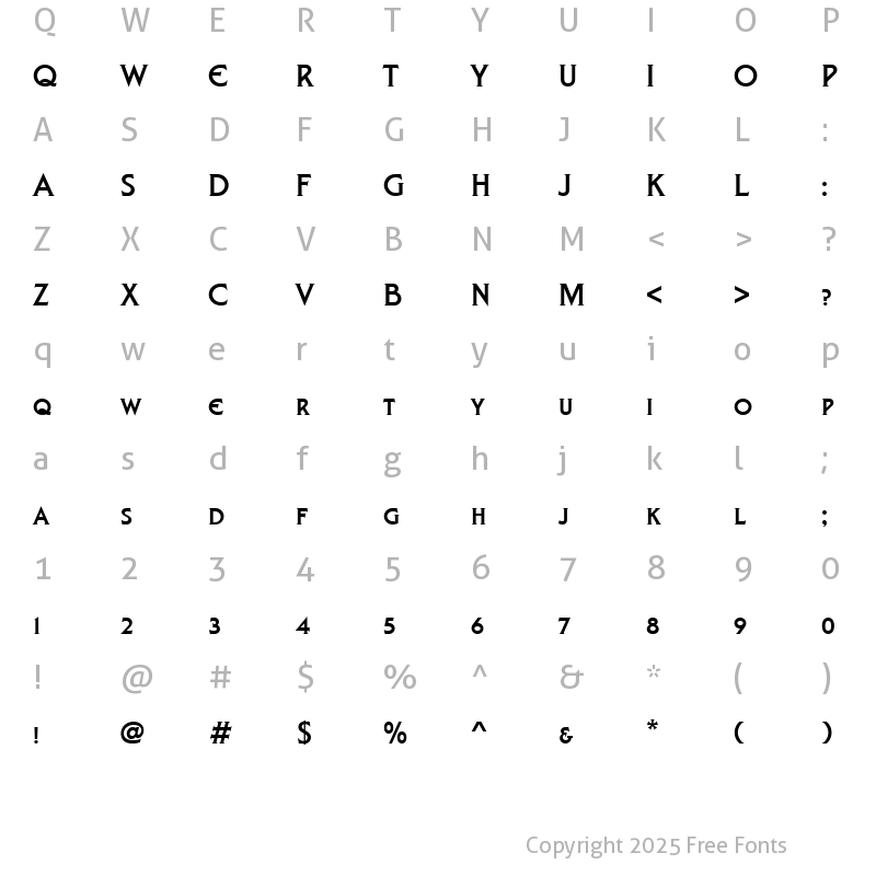 Character Map of LibertySCD Regular