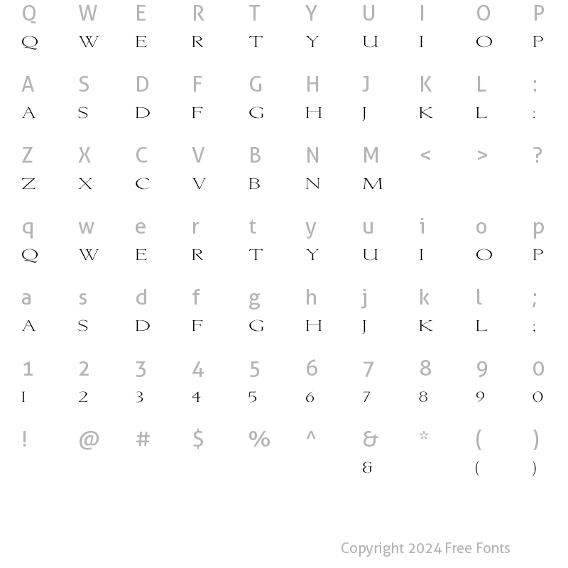 Character Map of Lichtner Ex Regular