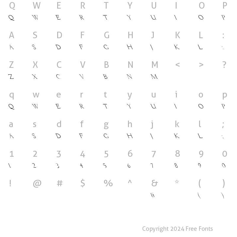 Character Map of Lichtner Leftie Regular