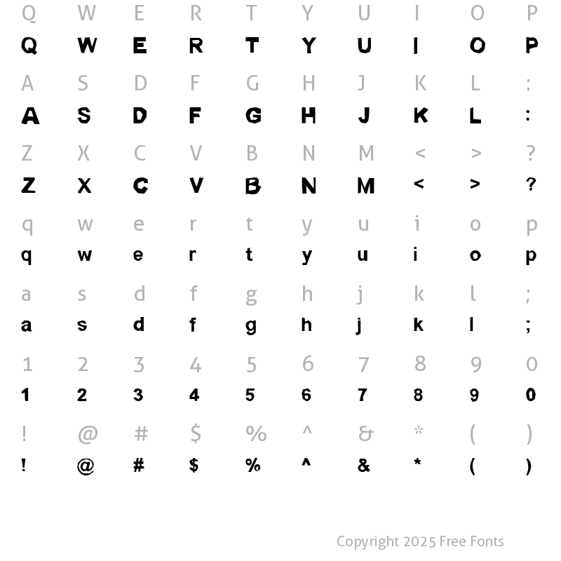 Character Map of Lickspittle Regular