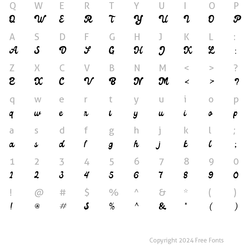 Character Map of Lico Reguler