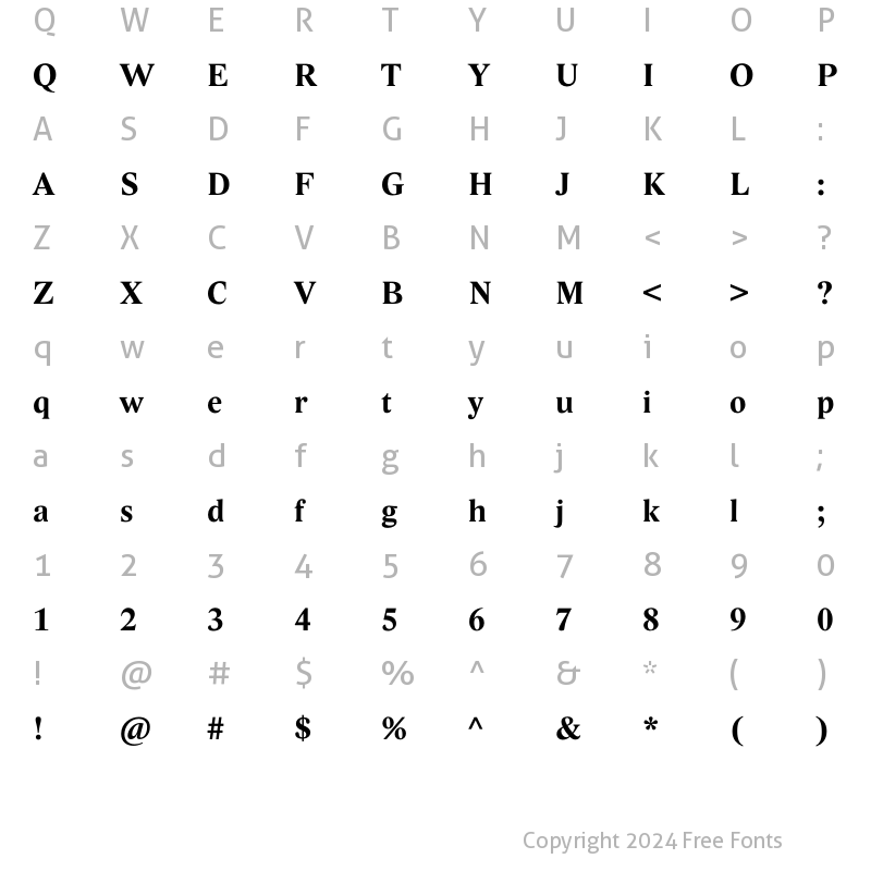 Character Map of Lido STF CE Bold