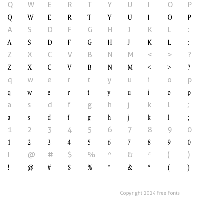 Character Map of Lido STF CE Cond Regular