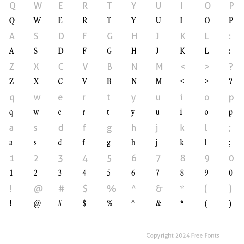 Character Map of Lido STF Cond Regular