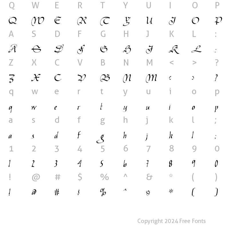 Character Map of Liefendre Regular