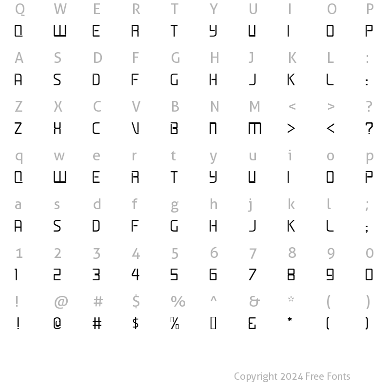 Character Map of Lifeline JL Regular