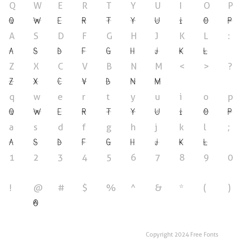 Character Map of Lifeline Regular