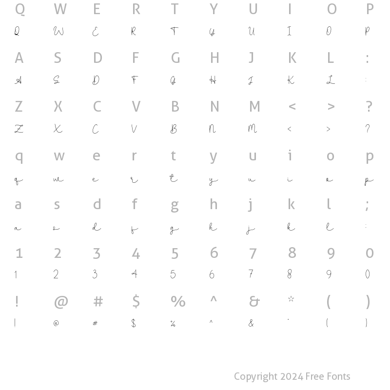 Character Map of Lifelism Regular