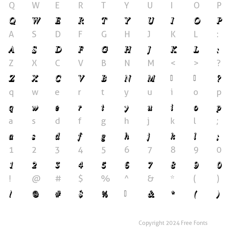 Character Map of LifeTRegItaSh1 Regular