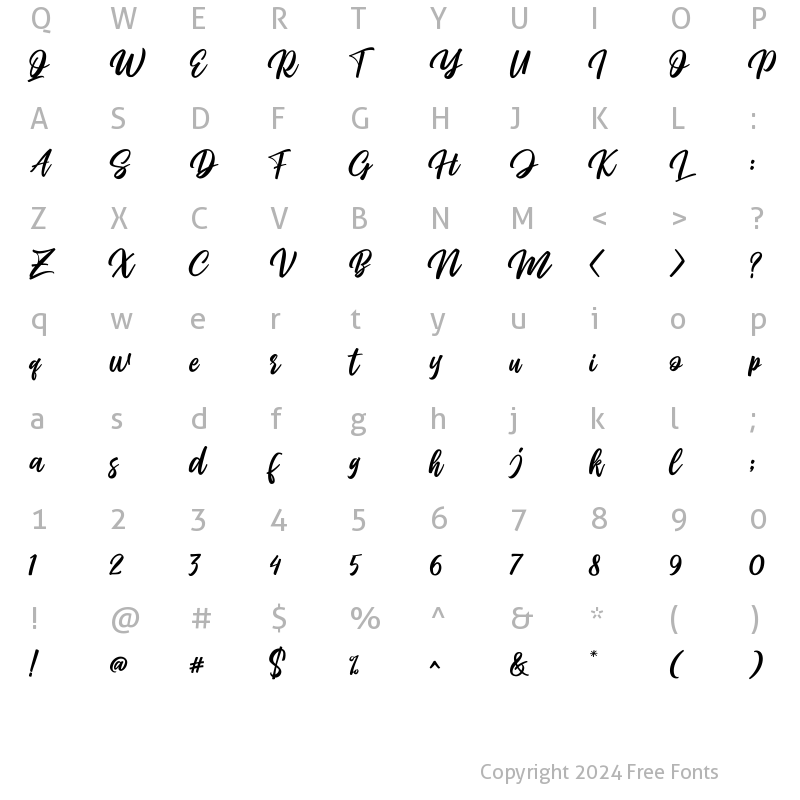 Character Map of Light Shutter Solid Regular