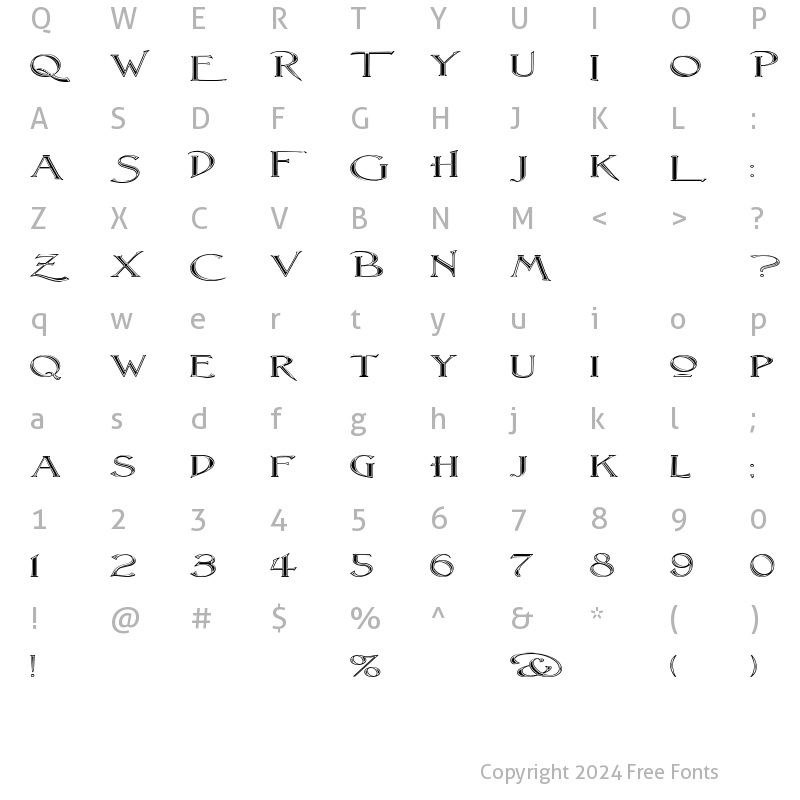 Character Map of Lightfoot Fluted Extra-expanded Regular