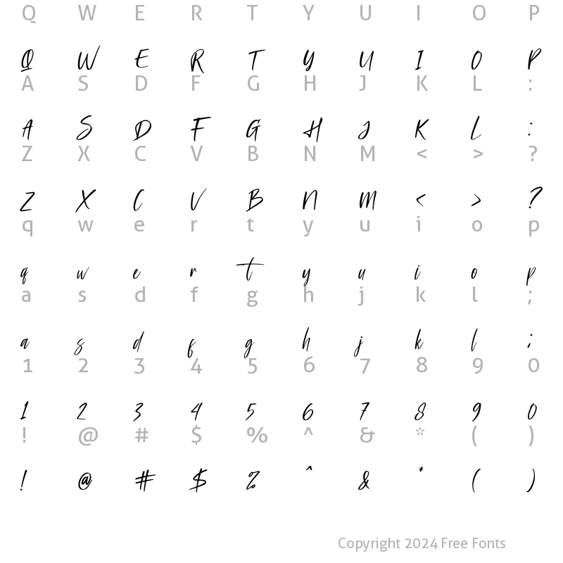 Character Map of Lightgraph Italic