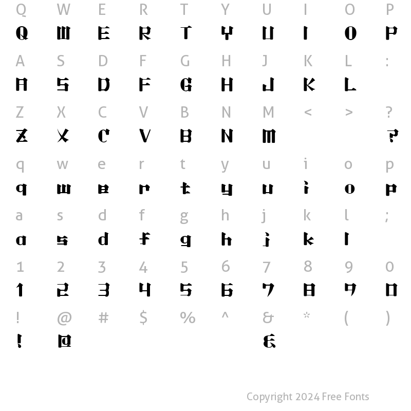 Character Map of Lightmorning Regular