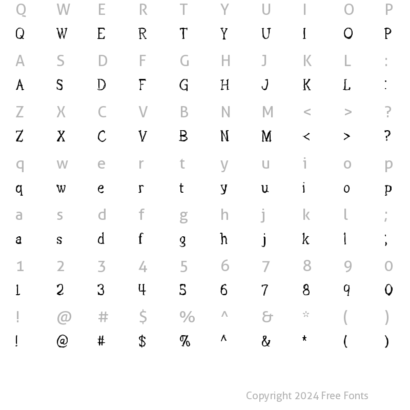 Character Map of Lights Out BRK Regular