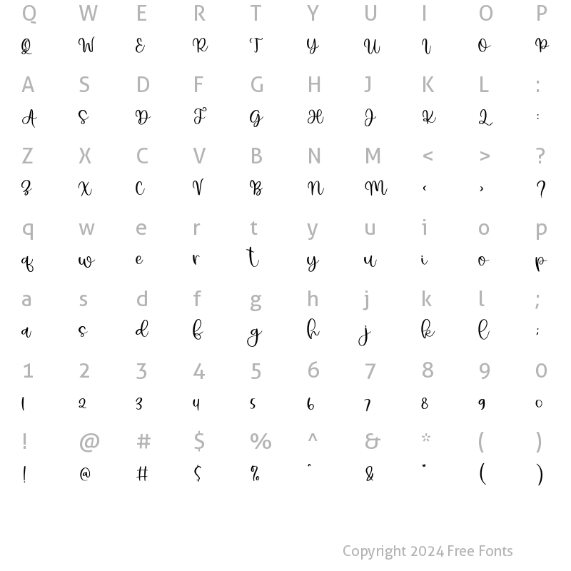 Character Map of Lightshot Regular