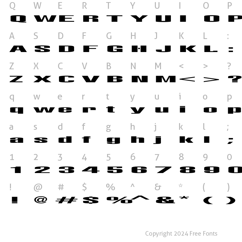 Character Map of LightsOut Ex Regular