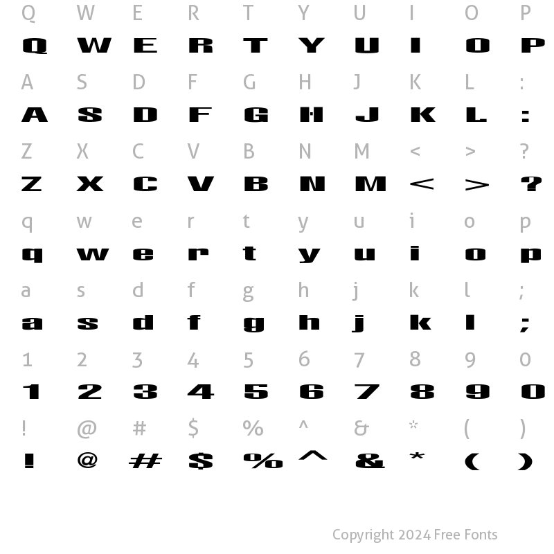 Character Map of LightsOut Regular