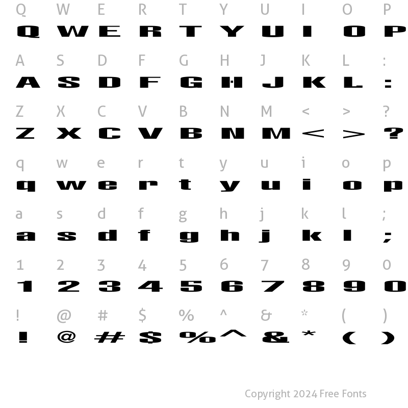 Character Map of LightsOut Wd Regular