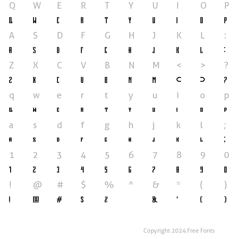 Character Map of Ligotra Regular