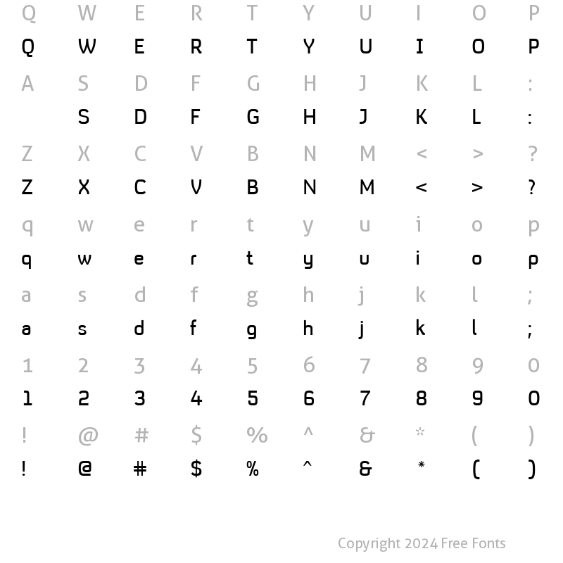 Character Map of LikeBBC4tMedium Regular