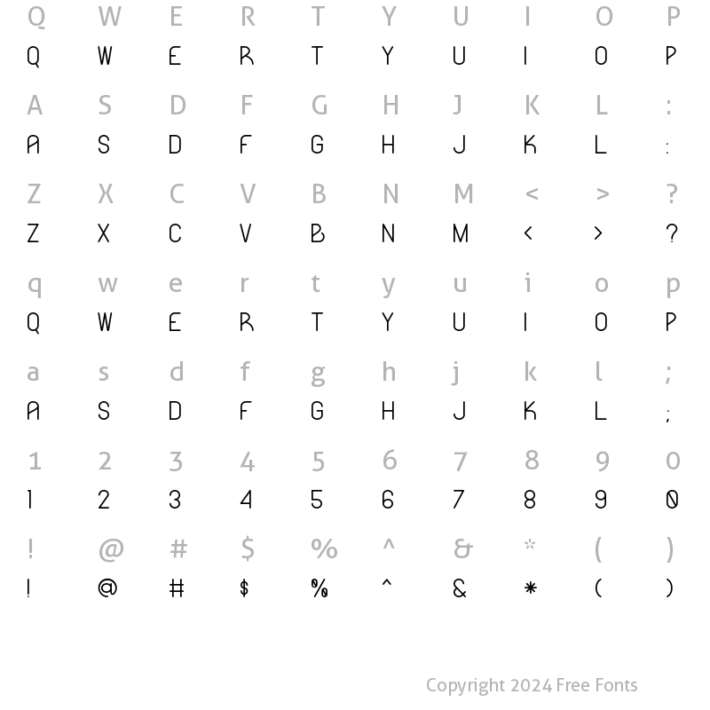 Character Map of Likeguard Regular