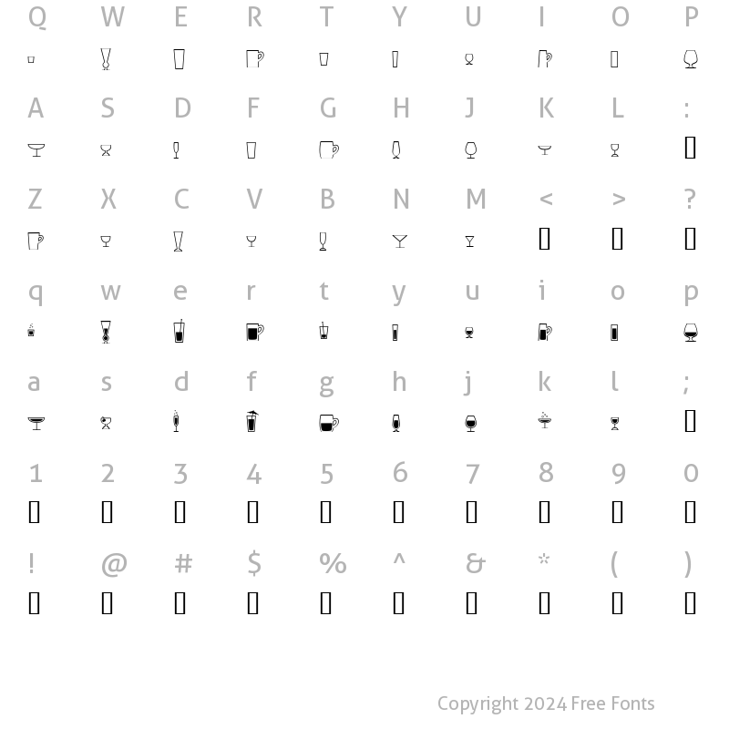 Character Map of Lil' Tipsy BTN Regular