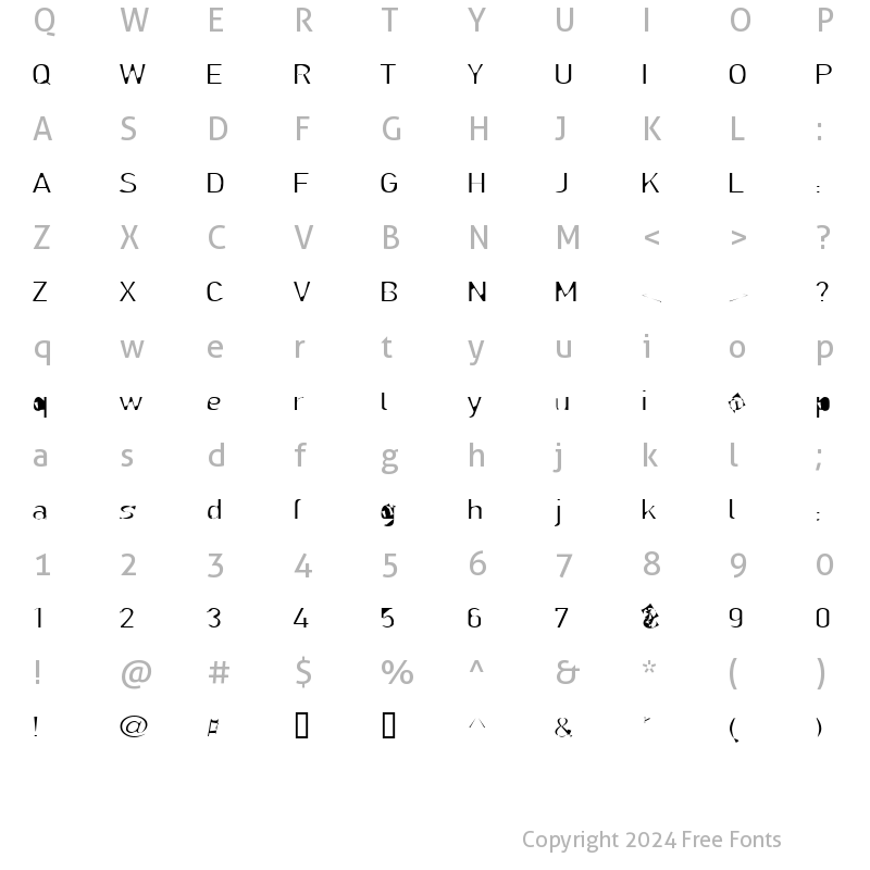 Character Map of LillSnase Regular