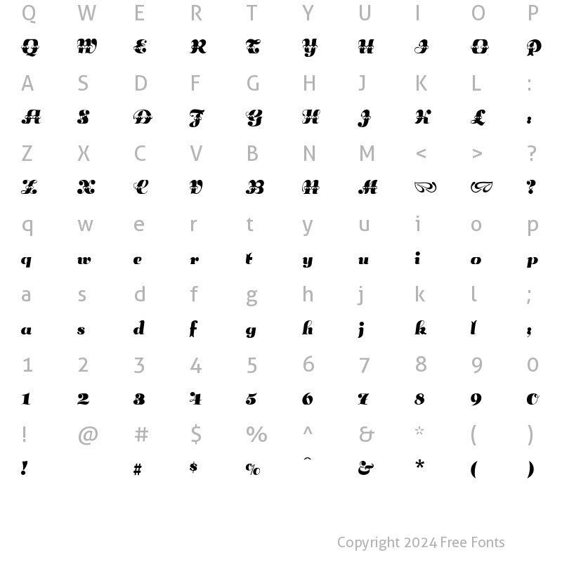 Character Map of LilyAnn Regular