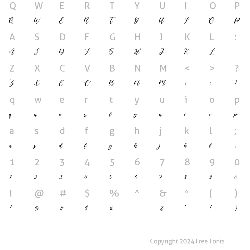 Character Map of Lilybud Regular