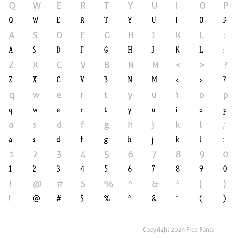 Character Map of Limes Slab Regular