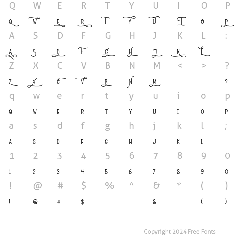 Character Map of Limonata Font Regular