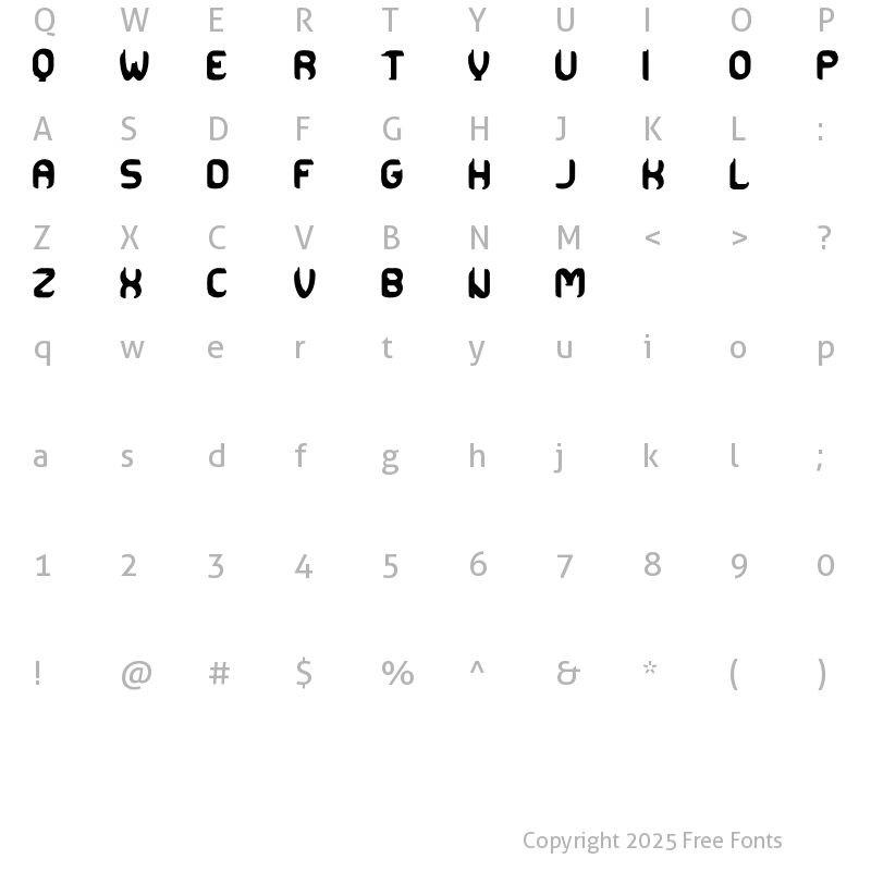 Character Map of LINA EMBOSS