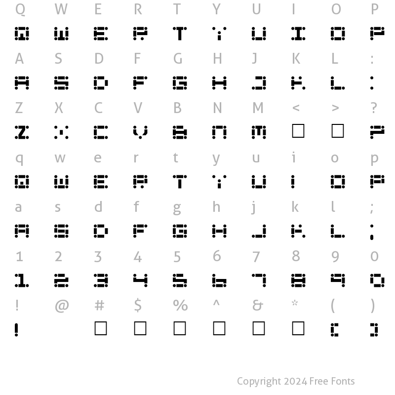 Character Map of Lincoln Lode Regular