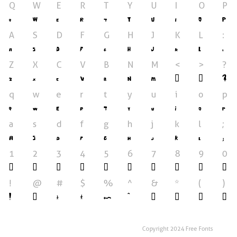 Character Map of L'Inconnu Regular