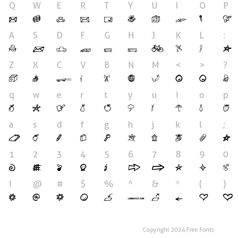 Character Map of lindkvist2 Regular