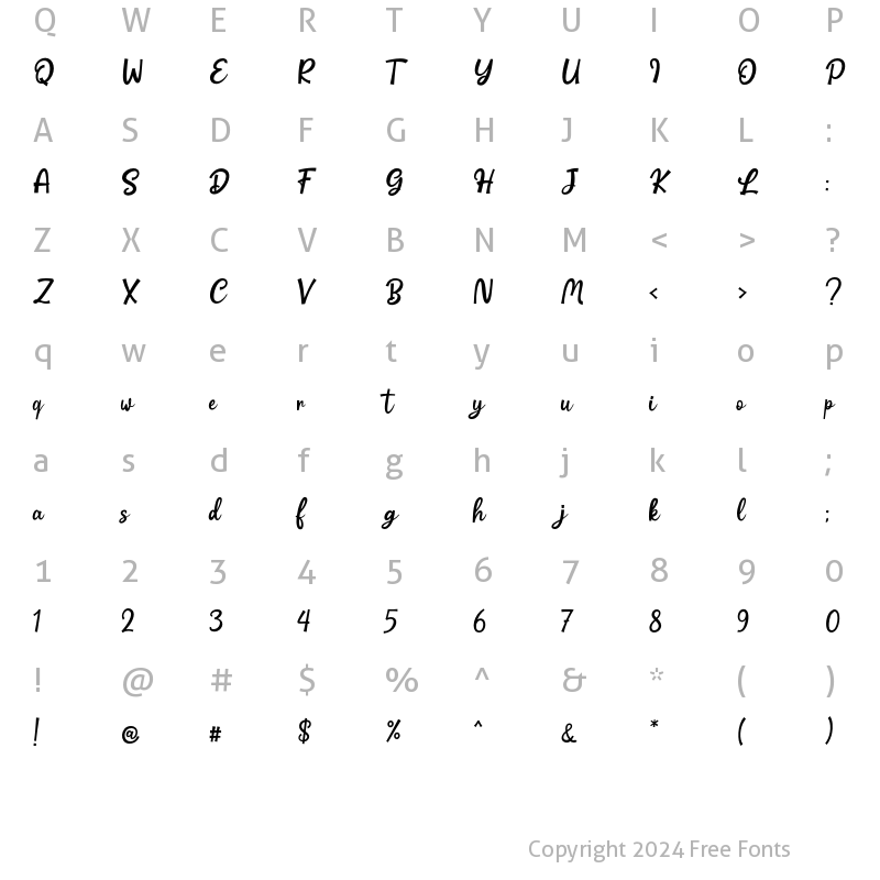 Character Map of Lindra Regular